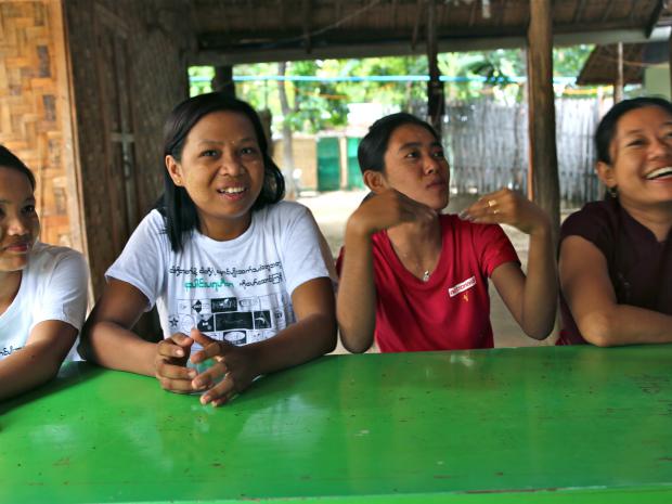 From left ActionAid Fellows Nan Ei Htay, Nyein Nyein Phyo, Chan and Myat Myat Htwe