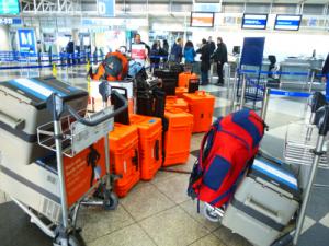 The boxes being transported