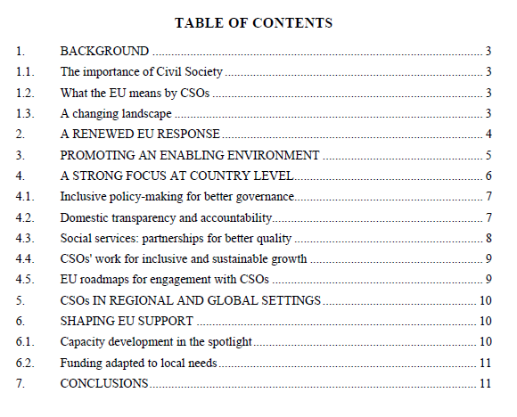 Table of Contents