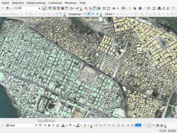 Figure 2: Digitized buildings over high-resolution drone imagery