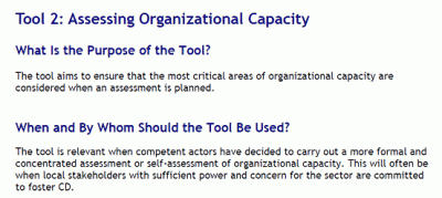 Capacity Assessments