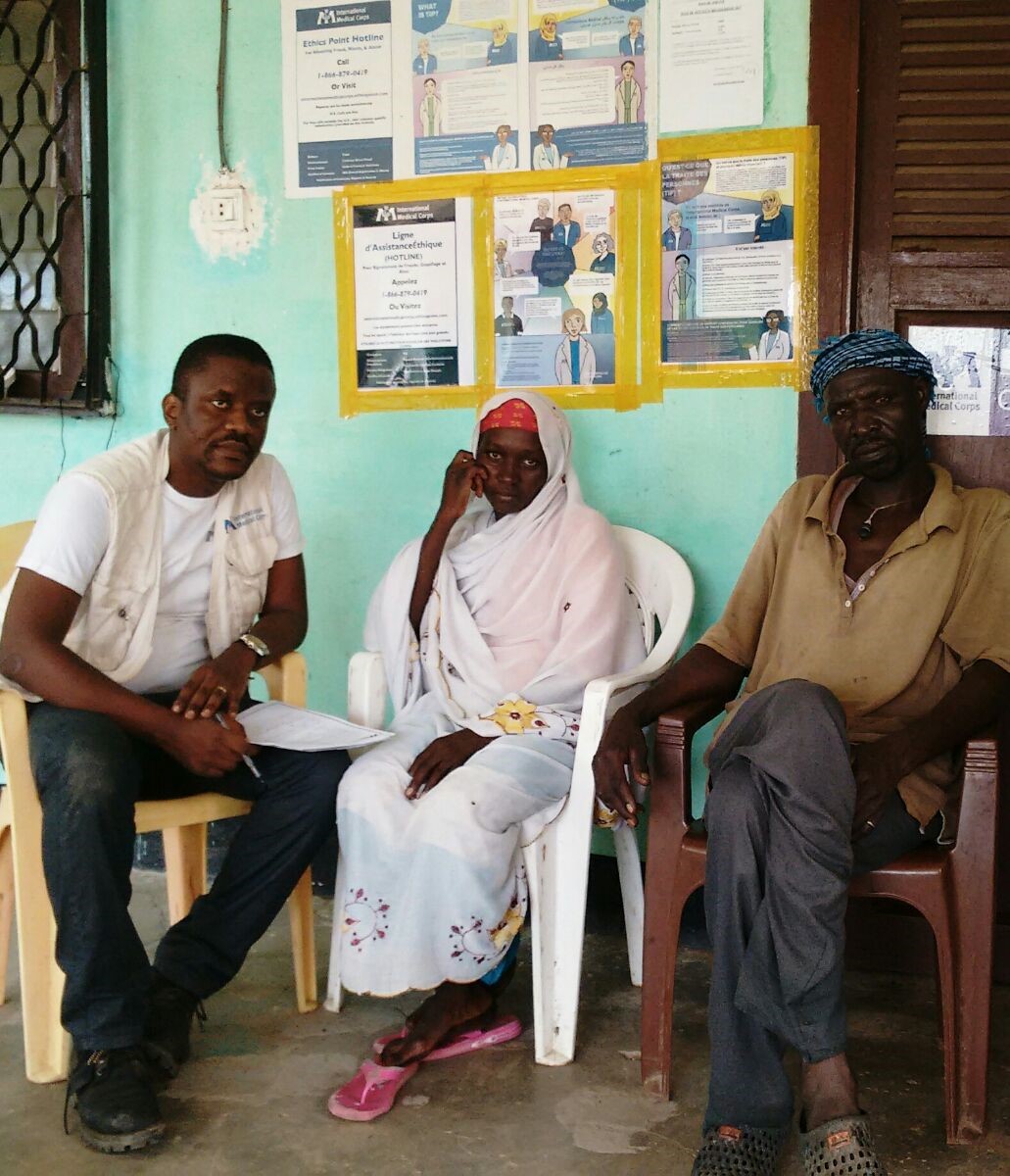 Dr Valentin , Awa and Awa’s husband two months after intervention ( photo taken 29 June 2017 by ALKAL ADBEL Rufin )
