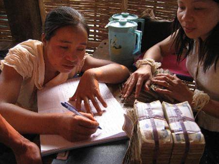 Two ladies are managing village