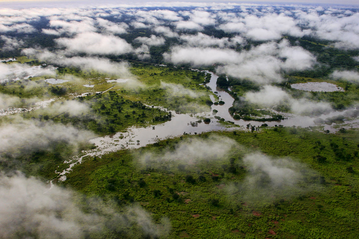 Aerial view of the Garamba National Park, the Democratic Republic of the Congo