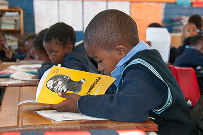 child reading South Africa