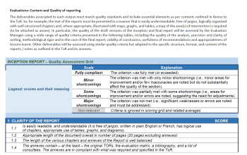 Screenshot of the first page of the Quality Checklist Evaluation - Final Report
