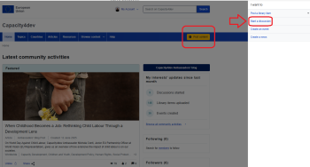 Focus on "Post Content" and "Start a Discussion"