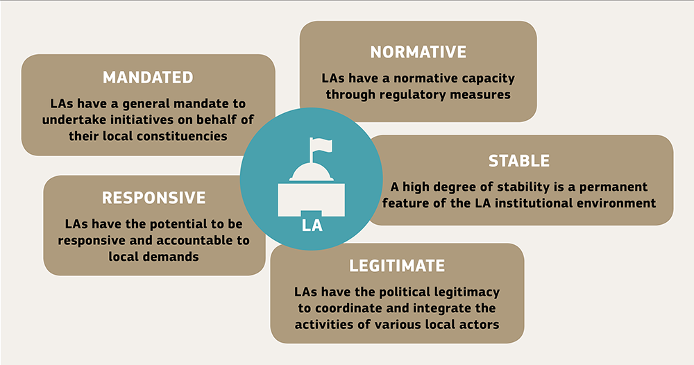 Figure 6.2 Comparative advantages of local authorities in promoting territorial development