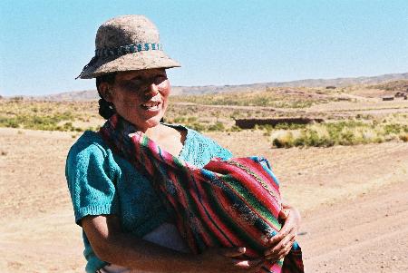 Latin American woman with baby