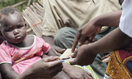 Woman being provided with contraceptives