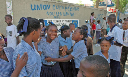 African girls laughing