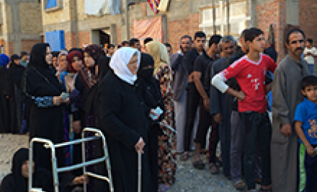 Photo of two lines of people (decorative image)