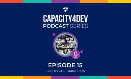Visual for episode 15 of the Capacity4dev podcast