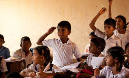 School classroom children Mangalore India