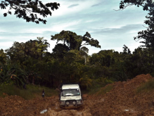 Some roads are barely accessible and at times completely unusable. Credit: Matternet