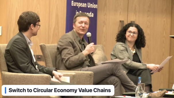 Panel of Accelerator Session Circular policies byond borders View of panel at WCEF with three speakers