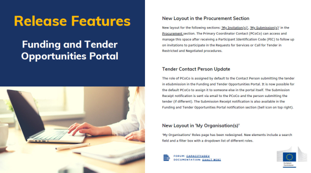 Release Highlights - Funding and Tenders Portal