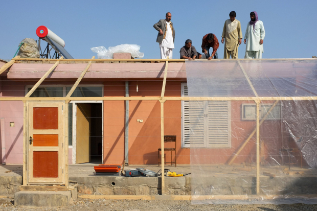 Construction activities in the Green Home Kabul project Image shows construction activities in the Green Home Kabul project
