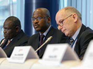 Mohamed Ali Bathily, Justice Minister of Mali; Oumar Tatam Ly, Prime Minister of Mali; and Marcus Cornaro.