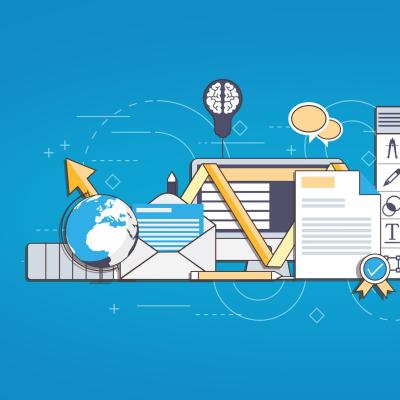 E-Learning and On-Line Degree Concept - Learning and Knowledge - Blue Version (CC0)