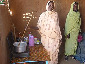 Cooking with a gas stove