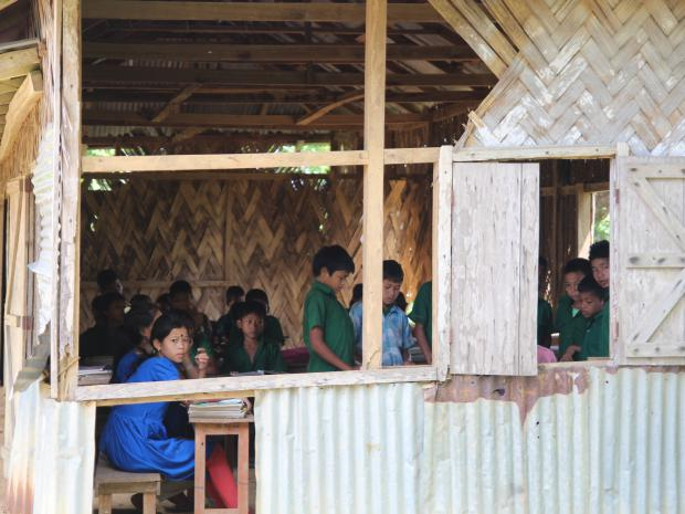 Outside of Konglak Government Primary School.                 Picture : Suman Chowdhury Mony