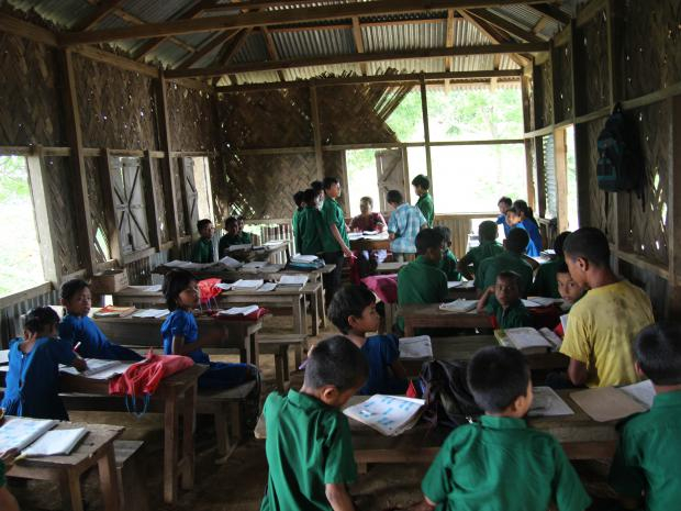 Inner side of Konglak Government Primary School.                 Picture : Suman Chowdhury Mony
