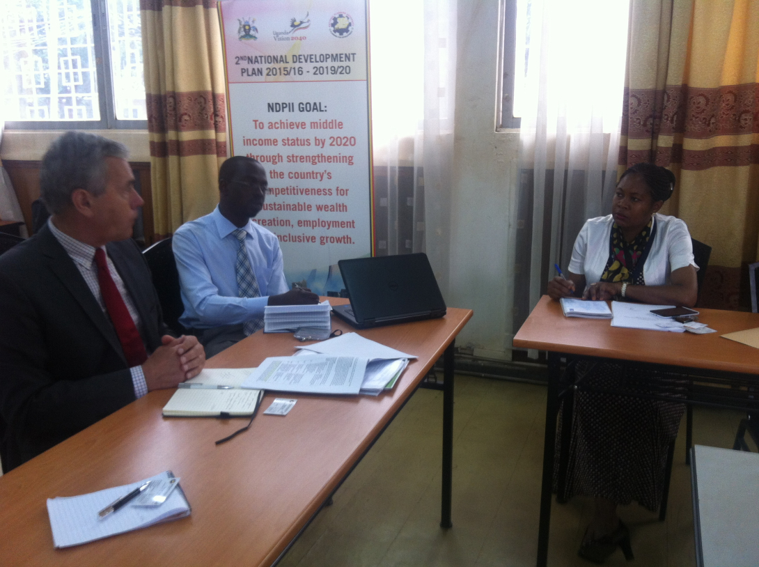 Dr. Jaap Koot with Ms. Sarah Nahalamba (NPA senior planner) and Dr. Ssennyonjo Aloysius (SPEED Project Manager)