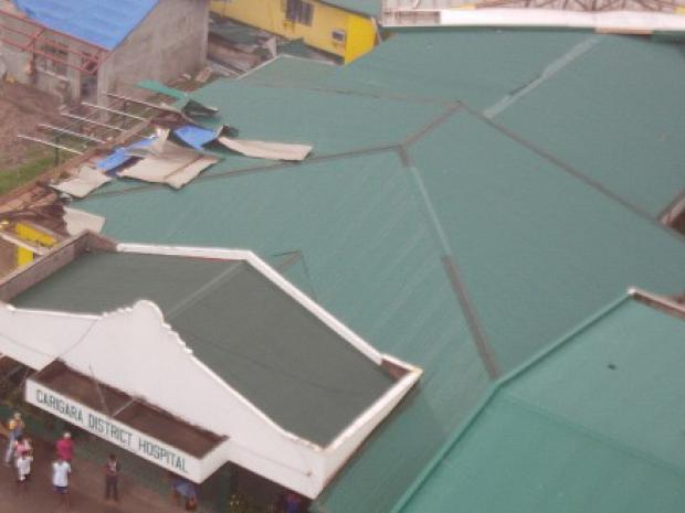 Aerial image of the damaged hospital. Photo: DanOfice
