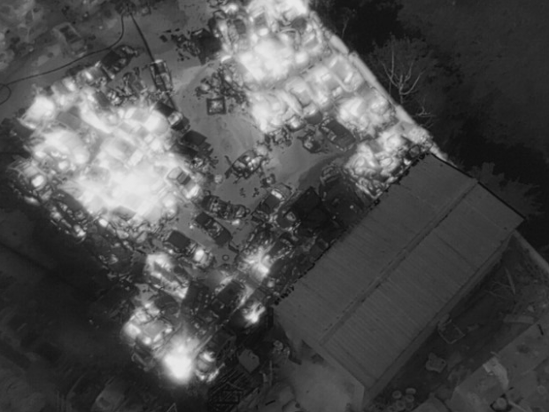 Two images taken by the GMFRS compare a standard definition camera with a night vision camera. Credit: GMFRS, December 2015