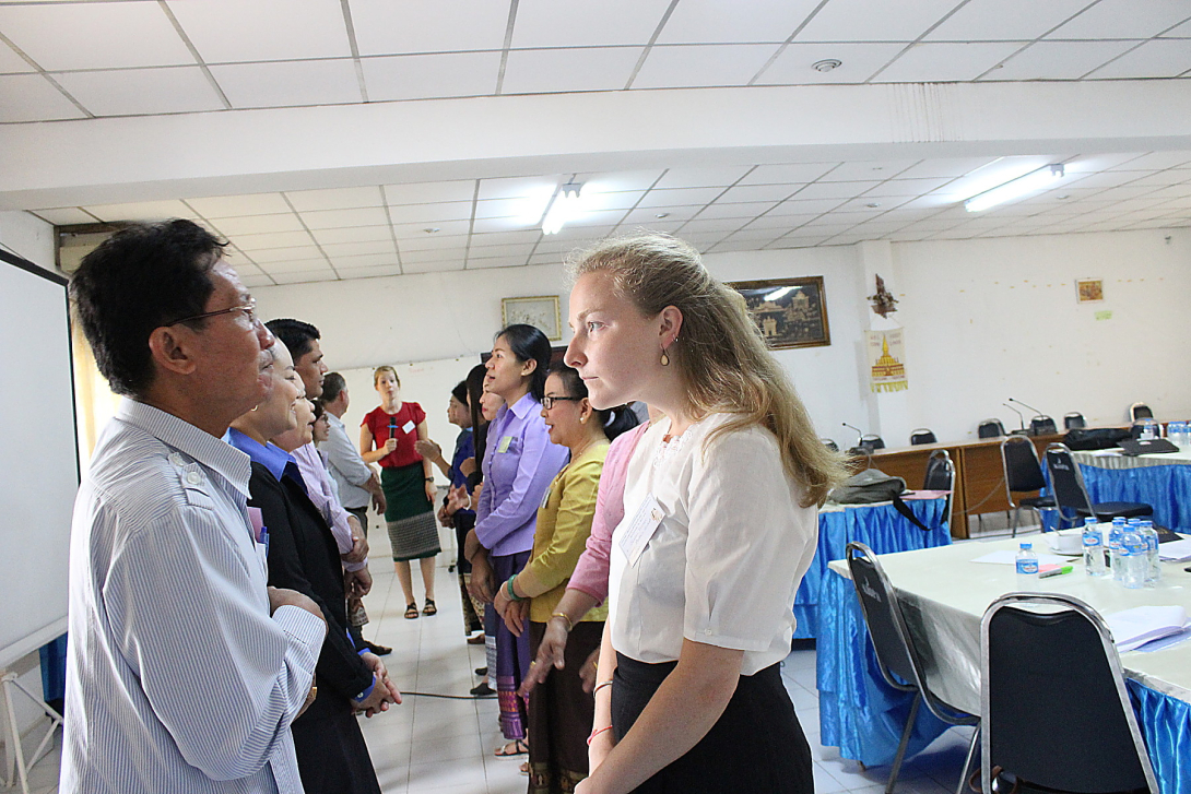 Participants of Research Cafe using game tools to interact