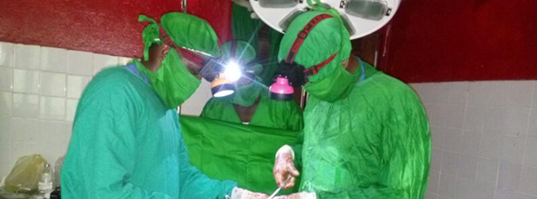 Doctors performing the surgery