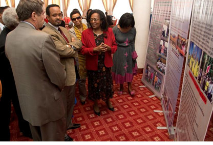 Mr. Xavier Marchal, Head of the EU Delegation, and the State Minister of Finance, Mr. Ahmed Shide, at the Wrap Up event