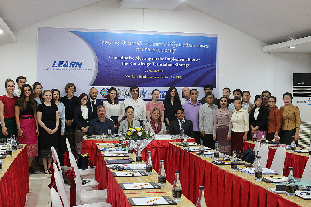 Photo group at the launch of the Knowledge Translation Strategy in Lao PDR