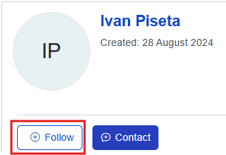 Follow button on an user profile 