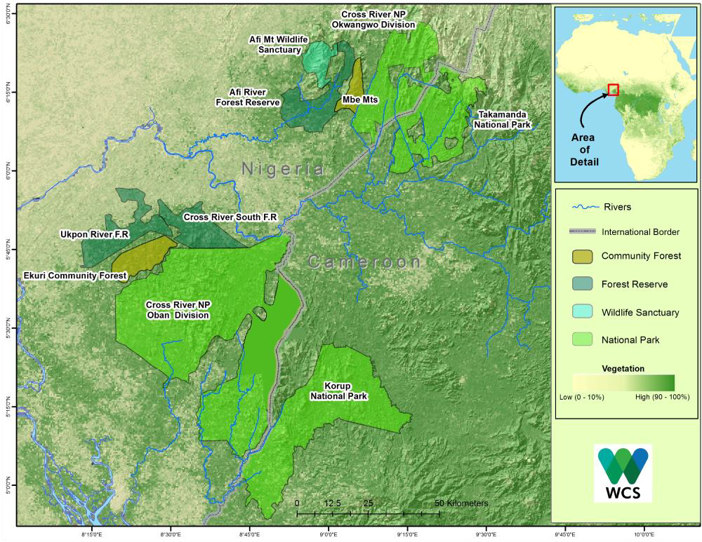map showing Cross River landscape, Nigeria