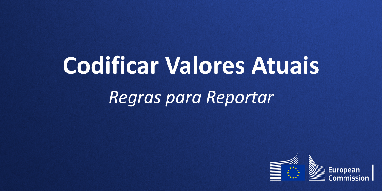Thumbnail with the text: codificar valores atuais - regras para reportar