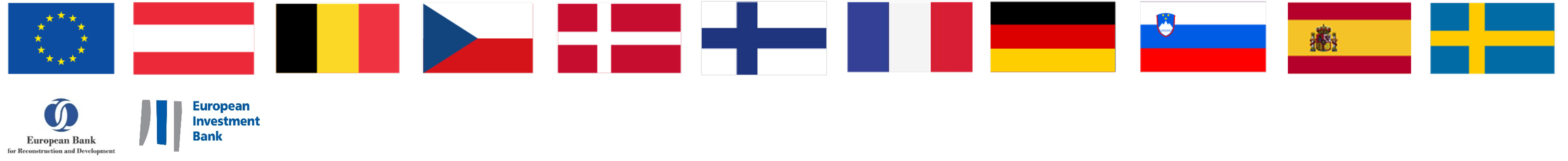 Flags of the European Union's Member States participating in the TEI on transboundary water management in Sub-Saharan Africa