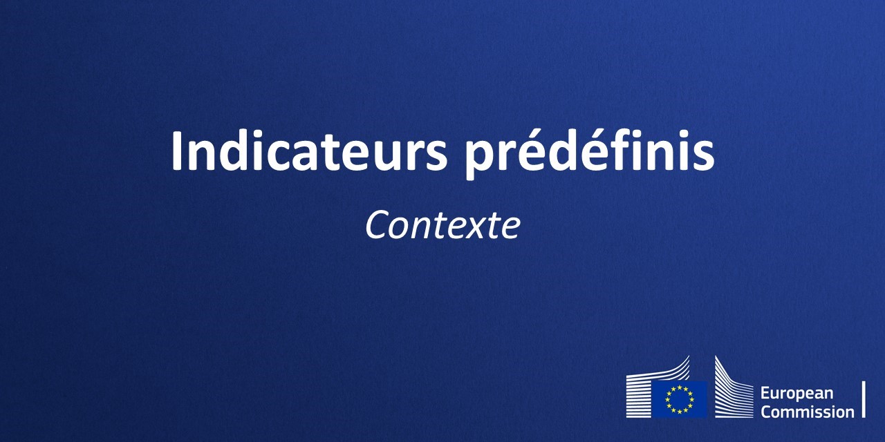 Thumbnail with the text: Indicateurs predefinis - Contexte