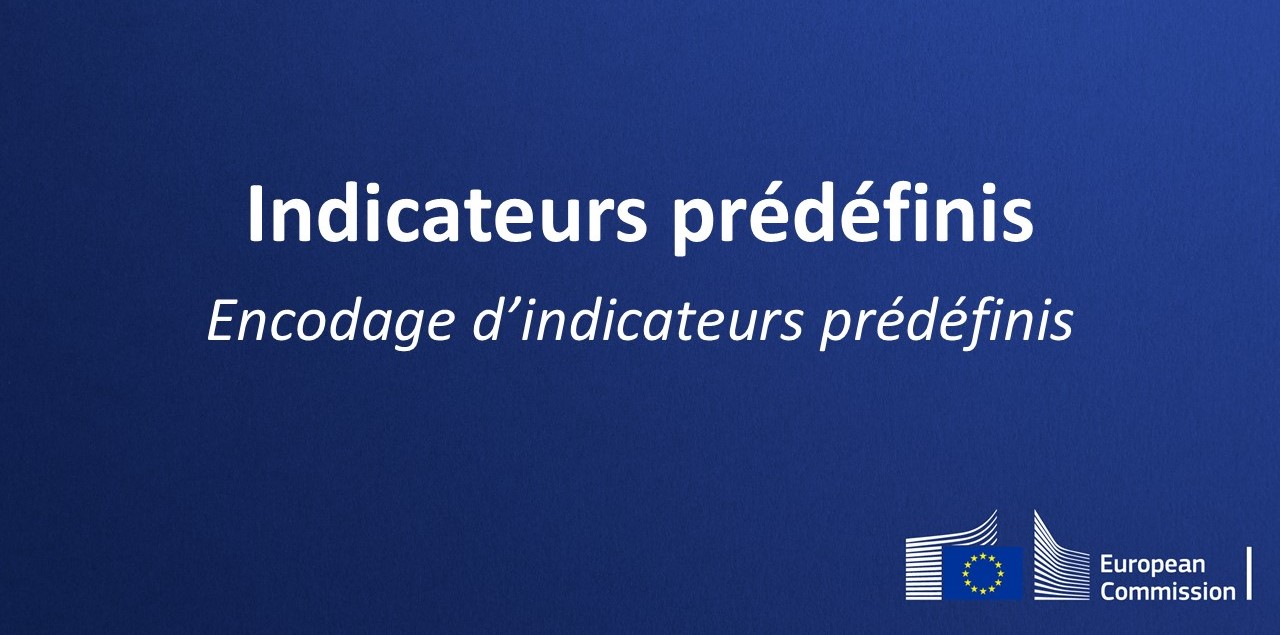 Thumbnail with the text: Indicateurs predefinis - encodages d'indicateurs predefinis