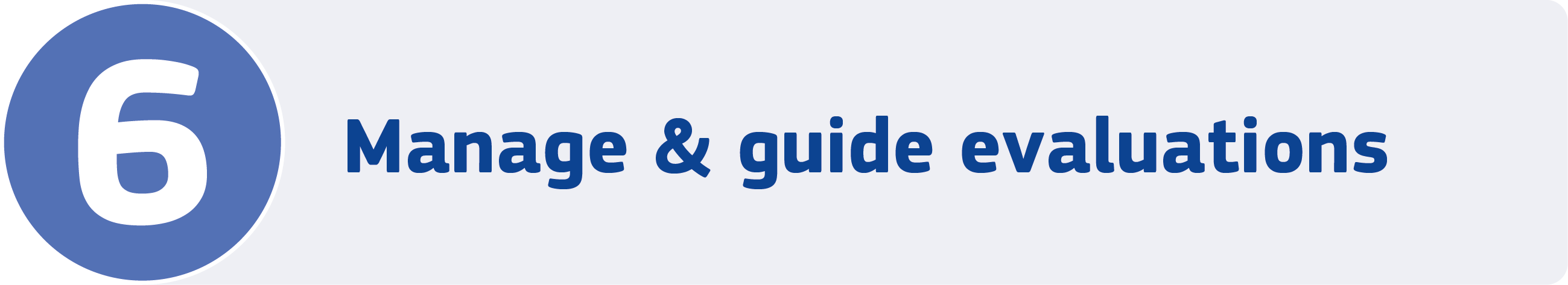 6. Manage & guide evaluations