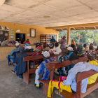 Community meeting at Gaura village, Sierra Leone, which manages the Gayeiyei community forest