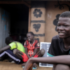 Youth close to a building in SSA