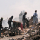 People throw waste on a dump, Bamako, Mali