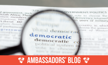 Magnifying lens on the term democratic