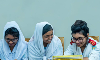 Girls and boys attending the EDGE workshop in Bangladesh