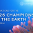 Nominations for 2026 Champions of the Earth Award - blue ocean image banner with red corals on the bottom left. There is a white light that comes from the top right part of the image. On the left part of the image you have the text displayed in golden letters.  
