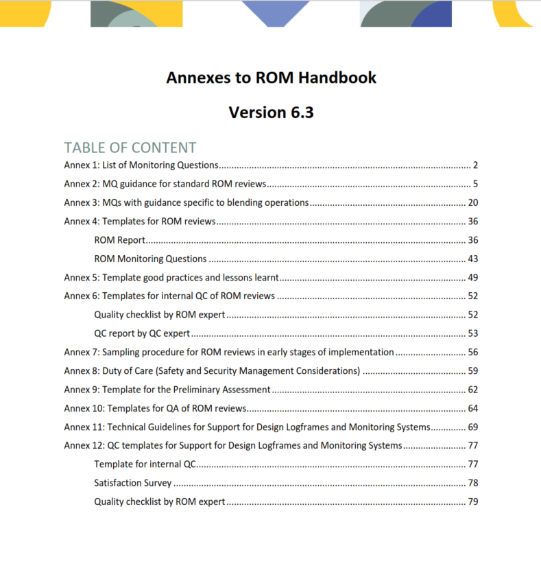 ROM handbook annexes cover