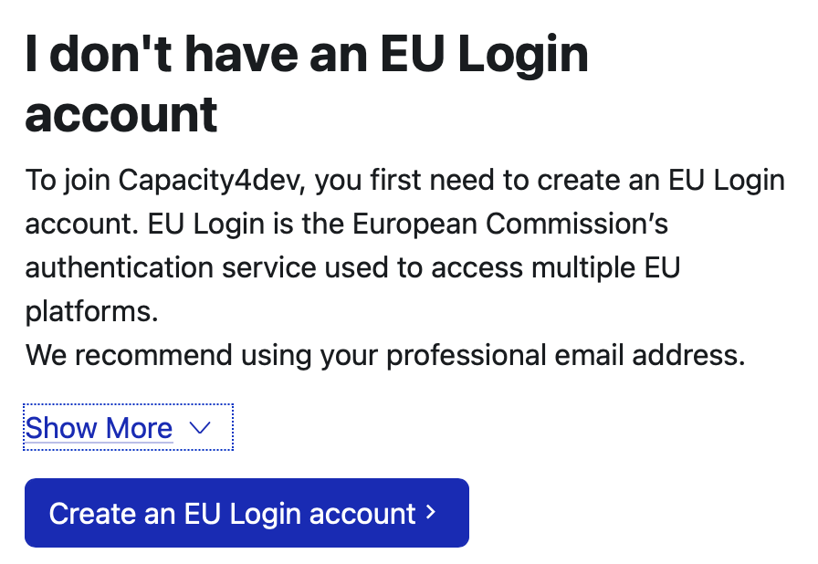 I dont have an EU Login account